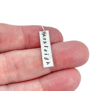 Vintage Sterling Silver 925 Ashleigh Name Bar Charm